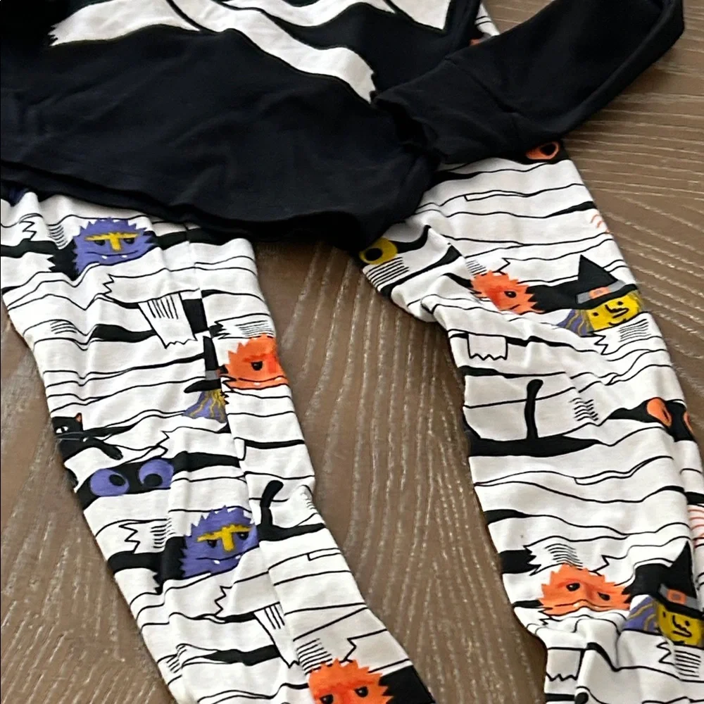 Gymboree Mummy Witch Black Cat Halloween Holiday Kids Pajama Set